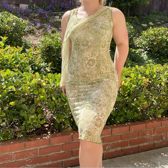 Green Micromesh Dress - Picture 4 of 7